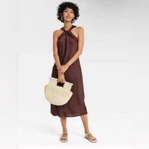 A New Day Women’s halter slip dress chocolate brown